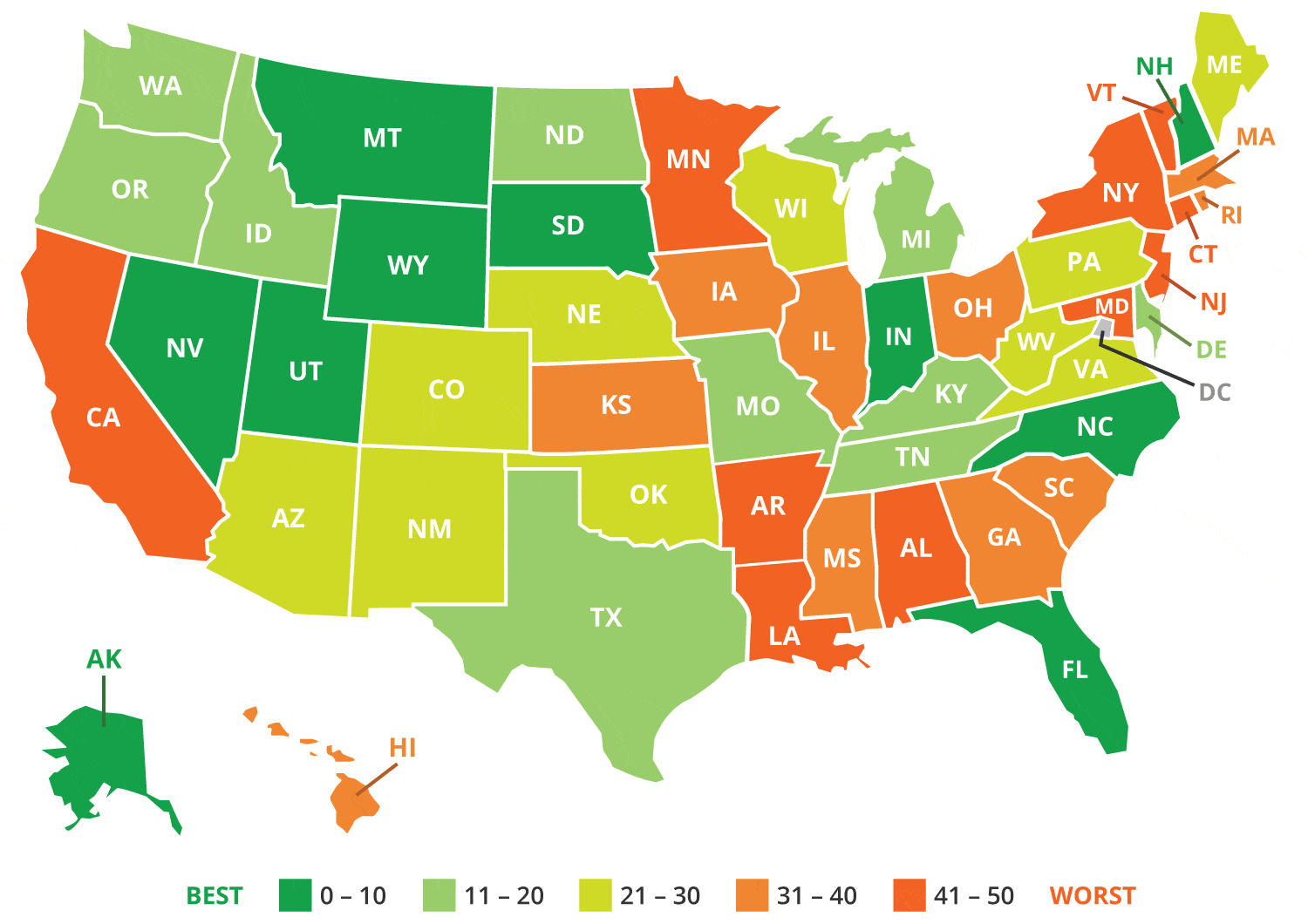 2021 state business tax climate index